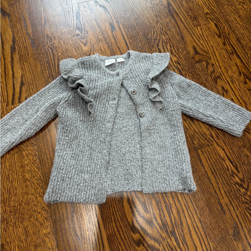 Zara baby girl gray cardigan sweater